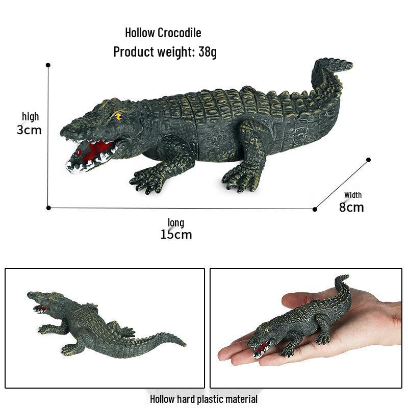 Wild Animal Model: Crocodile, Elephant, Yak, Antelope, Rhinoceros Plastic Toy Ornaments