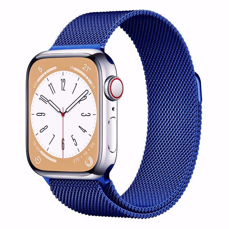 

Миланская петля для Apple Watch, ремешок 42 мм, 38 мм, 44 мм, 40 мм, браслет из нержавеющей стали, ремешок для наручных часов для Iwatch 5/4/3/2/1, 49 мм, 41 мм 42mm-44mm-45mm-49mm синий