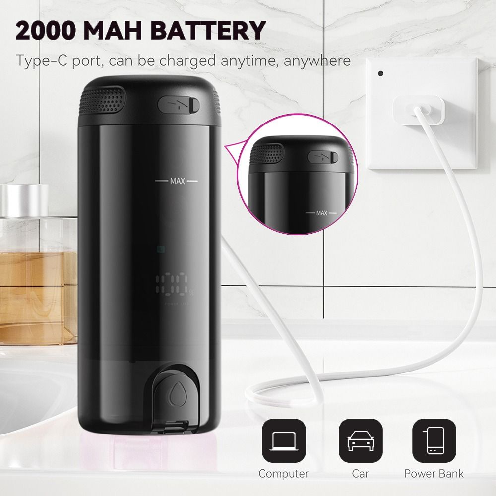 8 Replaceable Nozzles Handheld Bidet Rechargeable Hand Sprayer Shower Head Toilet Spray  for Travel