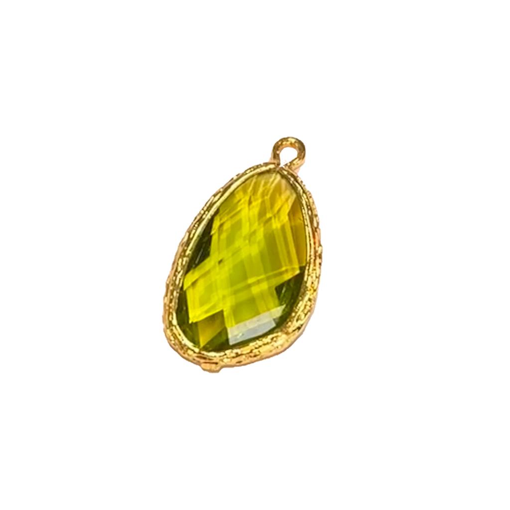 ZHUKOU 13x23mm Exquisite Brass Frame crystal solid pendant for Women necklace earrings jewelry accessories model:VD443