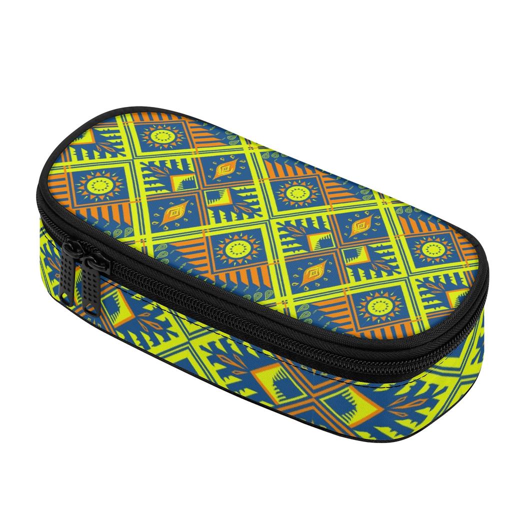Pencil Pouch Printed Strong Polyester Fabric Easy Open Zipper with Mesh Pocket Removable Divider and Pen Slots for Students