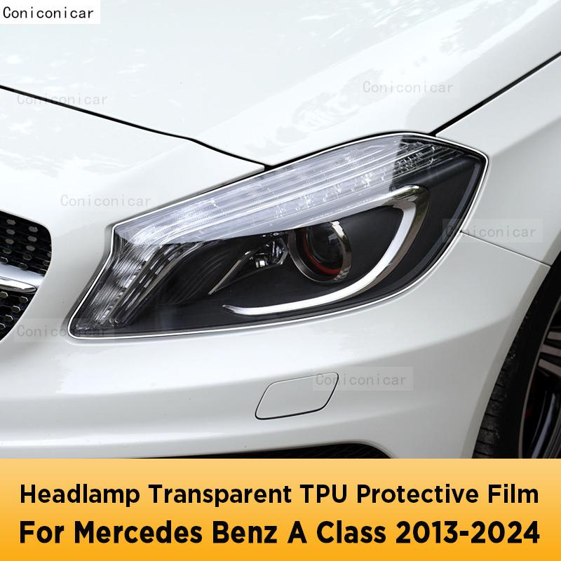 For Mercedes Benz A Class W176 W177 2013-2024 Car Exterior Headlight Anti-scratch Front Lamp Transparent TPU Protective Film