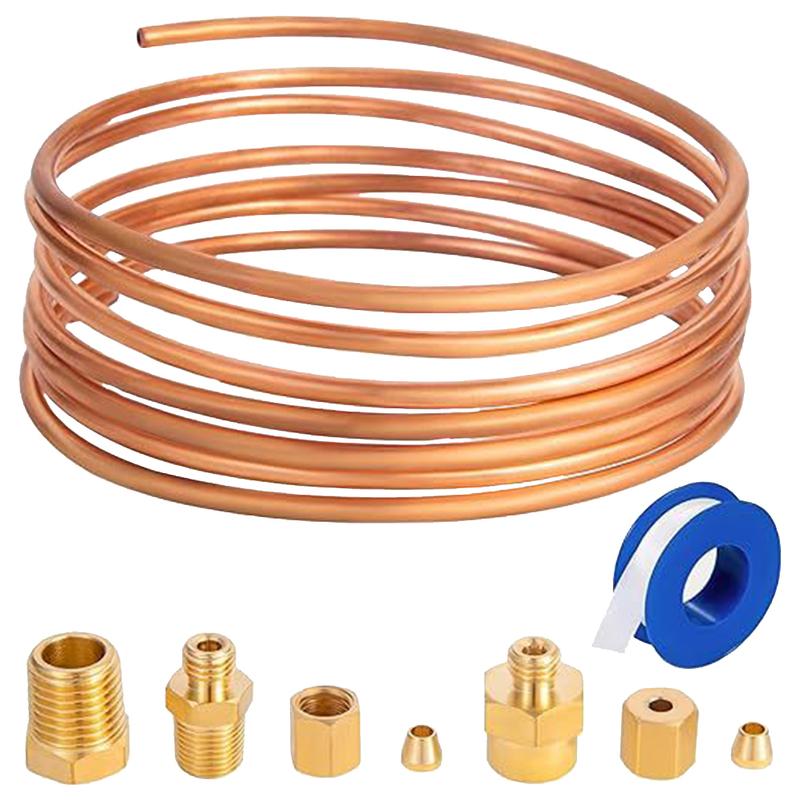72 Inch Mechanical Oil Pressure Gauge Tubing Kit 1/8 Diameter Oil Pressure Line Kit with 1/8 NPT Fittings