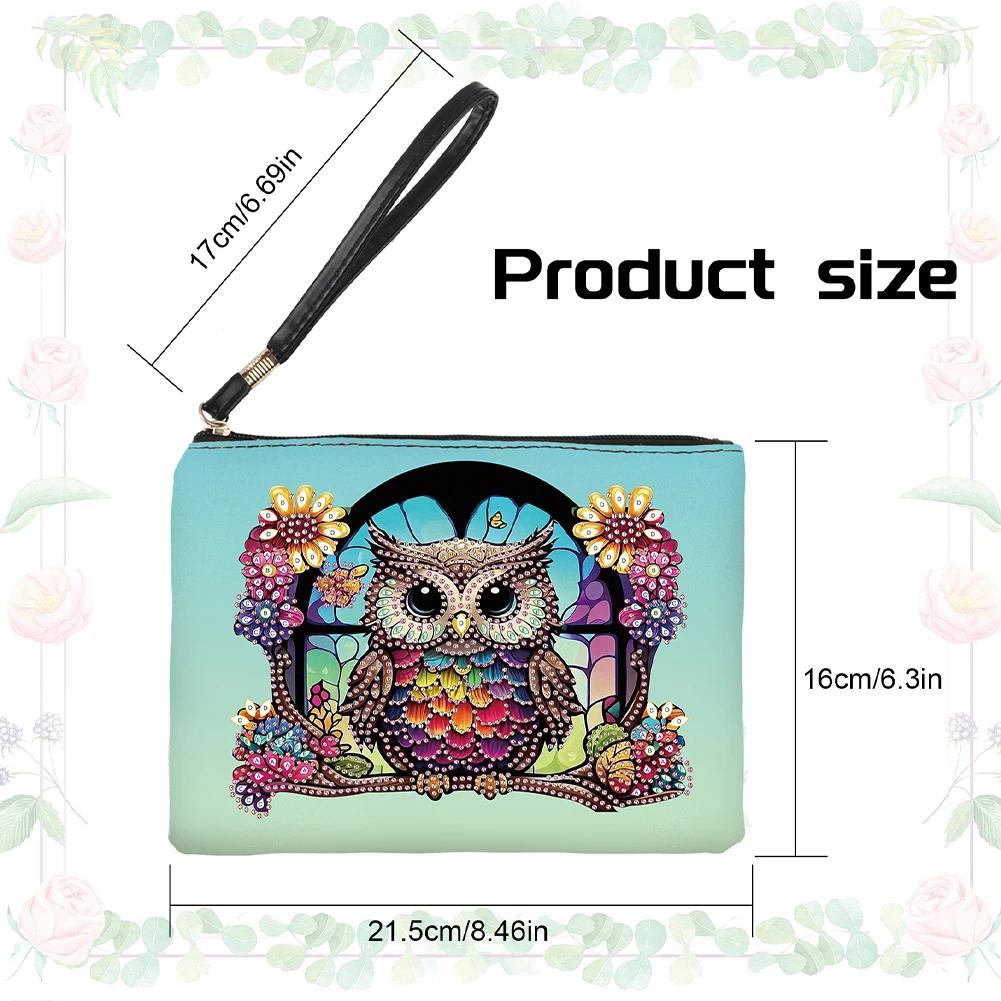DIY Special Diamond Painting Pouch Peafowl Butterfly Flower Leather Chain Bags Women Storage Bag Diamond Embroidery Wallet Pouch