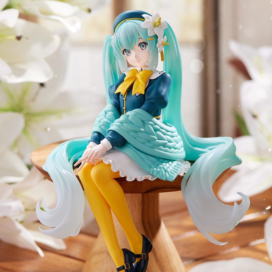 3 kinds New Hatsune Miku Anime Figure Flower Fairy Sitting Position PVC Action figure Model Toy Decoration Collect Gifts