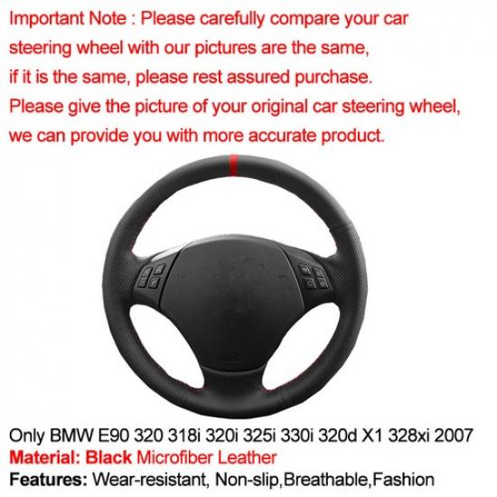 For BMW E90 320 318i 320i 325i 330i 320d X1 Hand Sewing Car Steering Wheel Cover