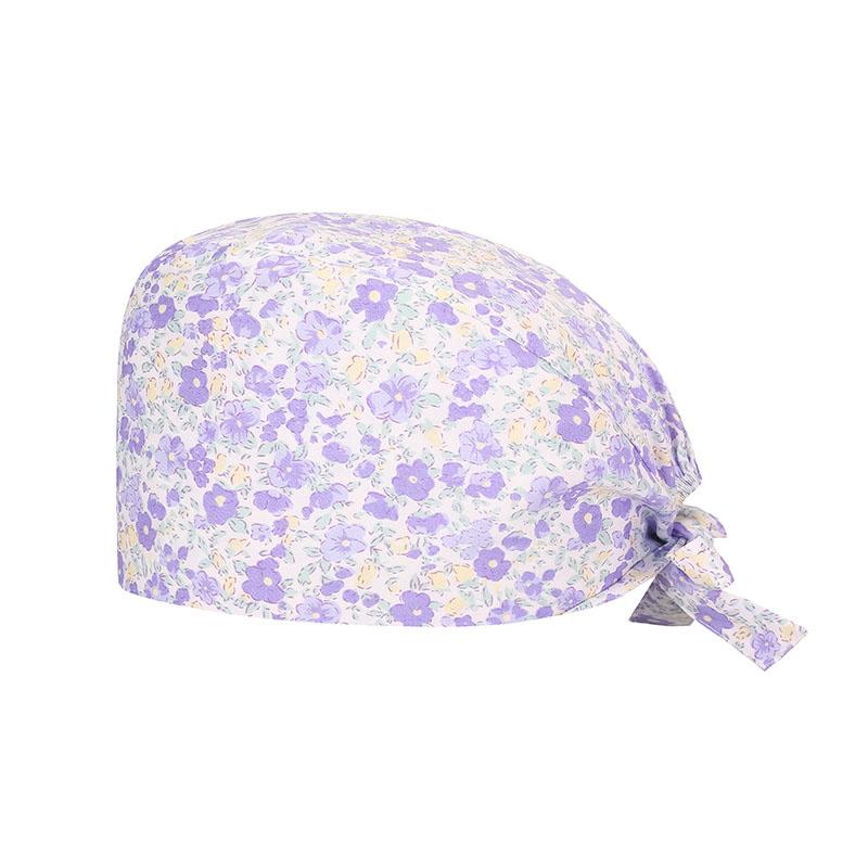 new Cotton Section for Man and woman Scrubs Caps Hospital Medical Hats Black Printing Elastic Tieback Design and Pet Medical Hat