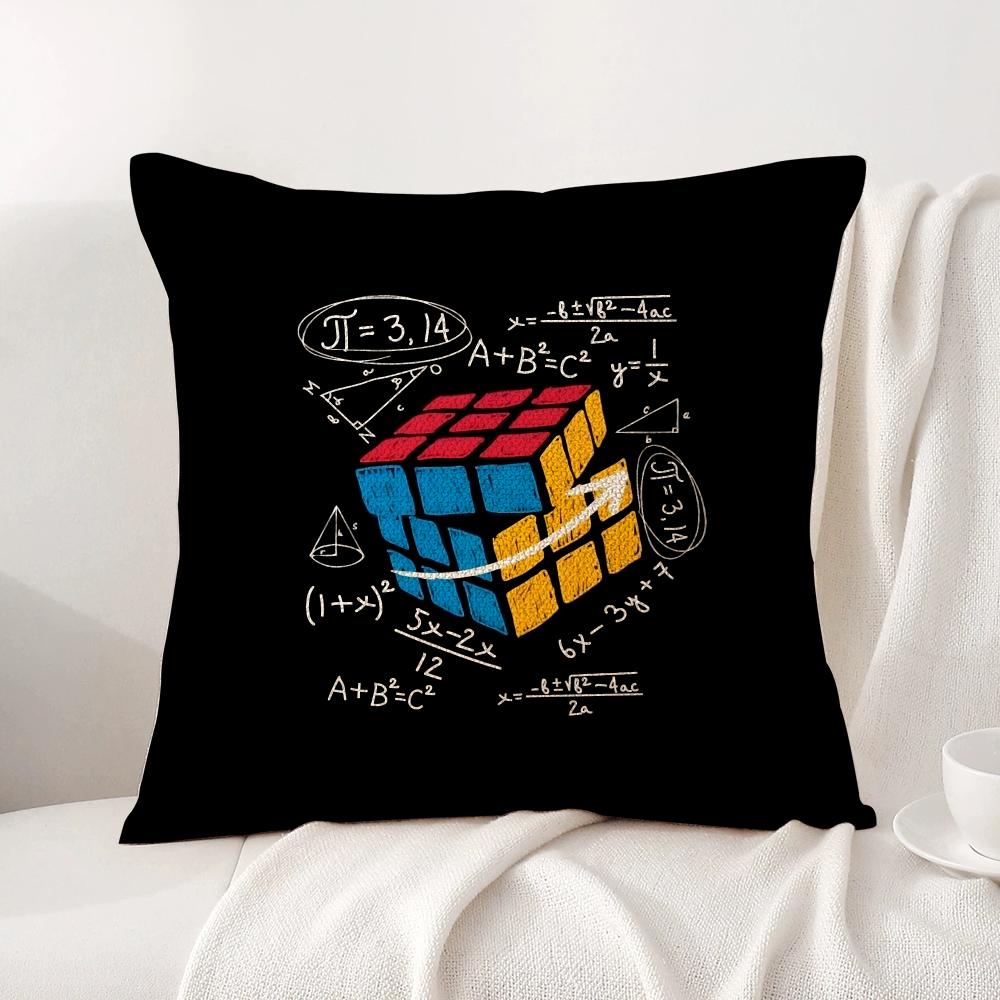 Game RRubik CCube Cushion Cover Natural Linen Organic Fabric DoubleSided Printing Sofa Home Decor Breathable Bed Pillow