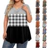 Women's Plus Size Fashionable Casual Loose-Fit Short Sleeve Elegant V Neck Blouse For Work