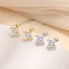 S925 Sterling Silver Inlaid Zircon Star Screw Earrings for Women Simple INS Fashionable Versatile Plating K Gold Earrings