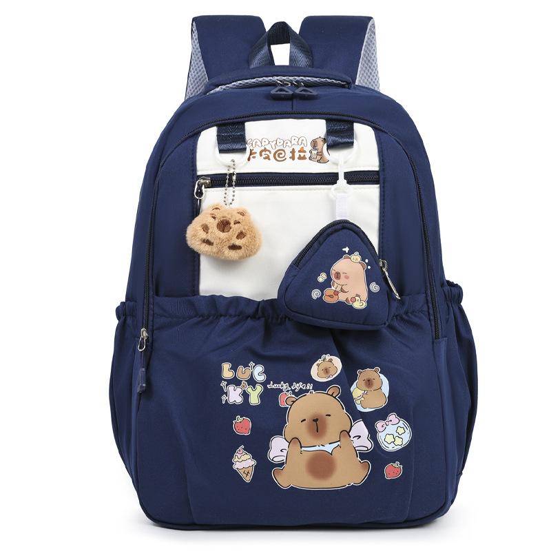 New schoolbag women's large-capacity cute cartoon backpack junior high school primary school students durable lightweight backpack