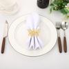 1/6pcs Gold/Rose Gold/Silver Hollow Butterfly Napkin Ring Iron Napkin Ring Holder  Restaurant