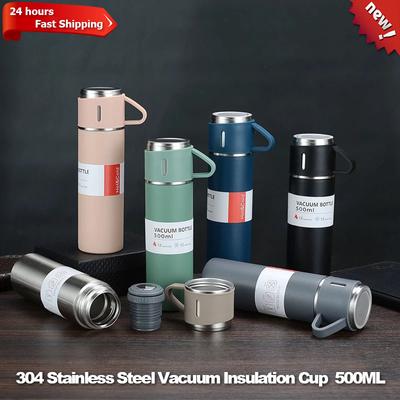 304 stal nierdzewna Bullet Thermos 500ML zestaw termosów próżniowych kubek do kawy kubek podróżny do biura kubek termiczny dla par na zewnątrz