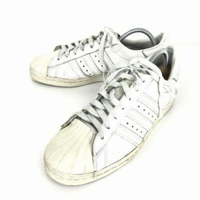 /Superstar/Leather Sneakers/24.5/White/Shell Toe/3 Stripes(USED)