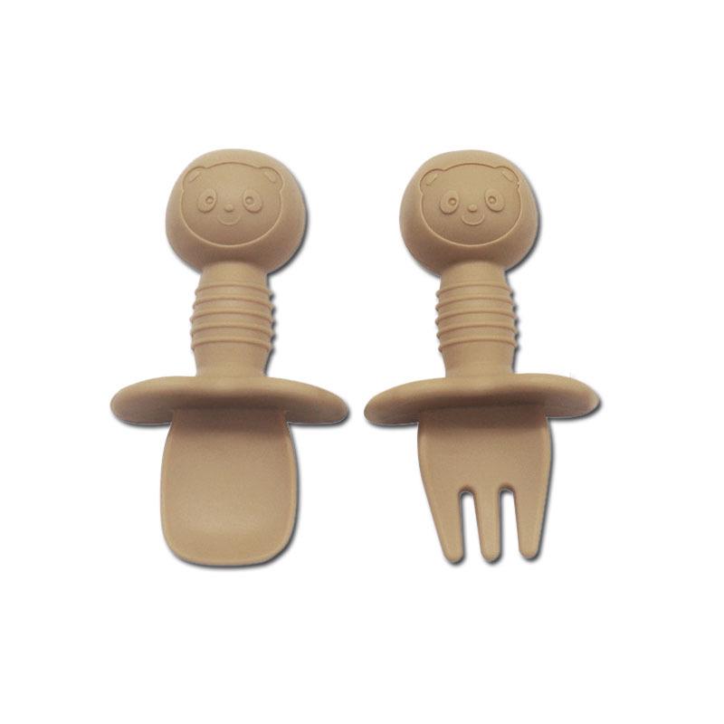 Мультяшний ведмедик Силіконовий набір виделки та ложки для тренування їжі дітей