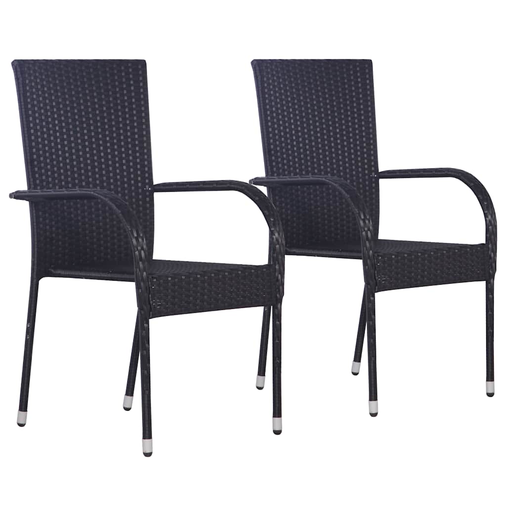 3 Piece Outdoor Dining Set Black
