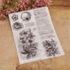 Flower Clear Stamps Words Background Silicone Stamps Transparent Stamps Seal for Scrapbooking Card Making Decoration