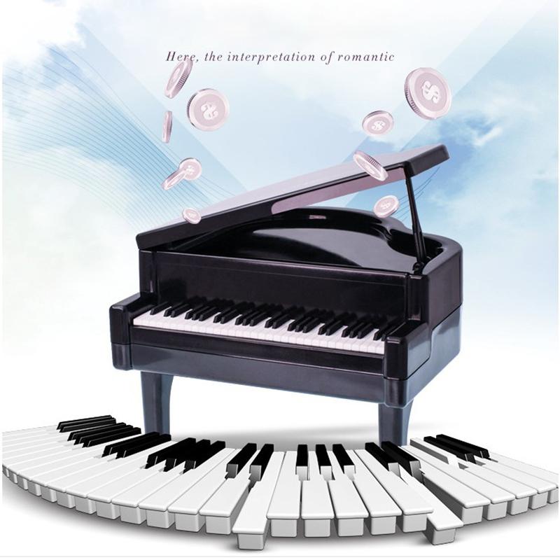 Simulationsklavier Spardose Kindersparspielzeug Heimdeko Ornament Kreatives Klavier Münzbank für Kinder Geburtstagsgeschenke