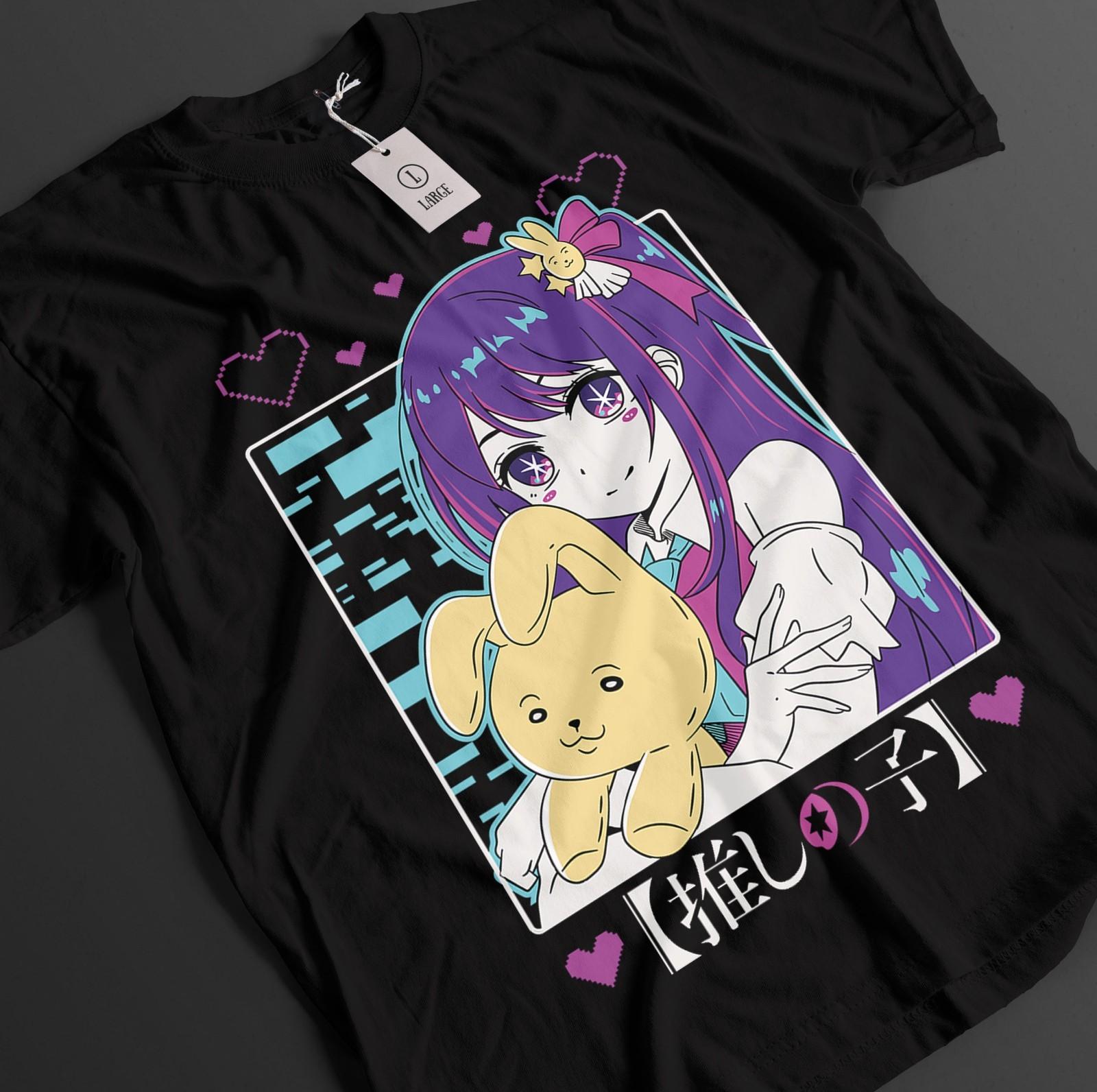 

Oshi No Ko Shirt Ai Hoshino Tshirt Aqua T-Shirt Mens Womens Tees Top Kana Arima Top Ruby Anime Tee XL