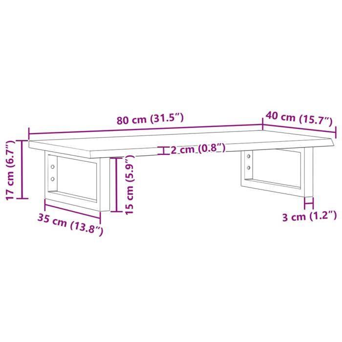 VidaXL Étagère de vasque murale acier et bois de chêne massif 3302565