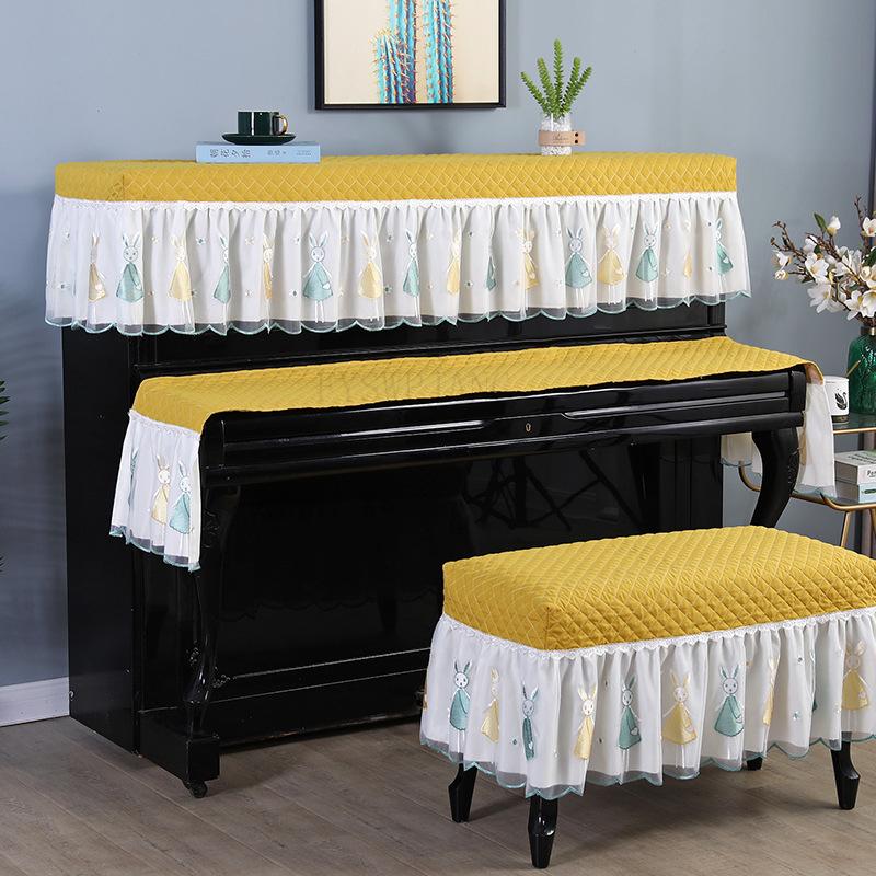 Simple home decoration 1-Piece Set Cartoon Dust Cover Piano Bench Cover or Piano Key Cover Towel Home Simple Decorative Cloth