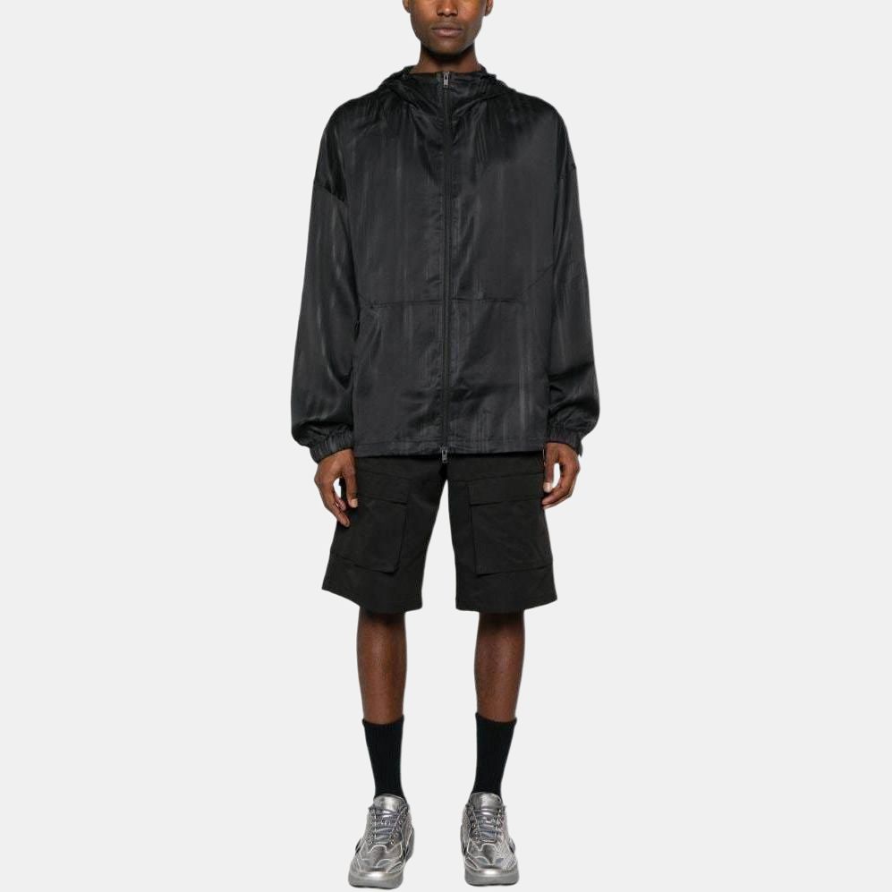 Y-3 Letter Logo Hooded Zip-Up Loose Long Sleeve Jacket Men jackets Black IN4343