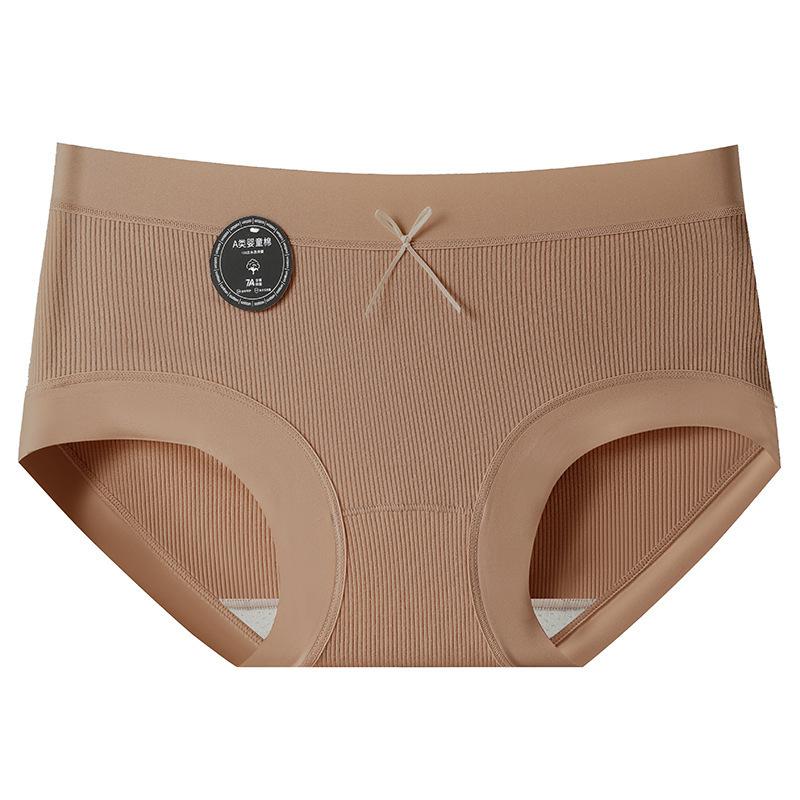 Plus Size Women's Spring and Summer New Cotton Antibacterial Skin Friendly Nude Briefs