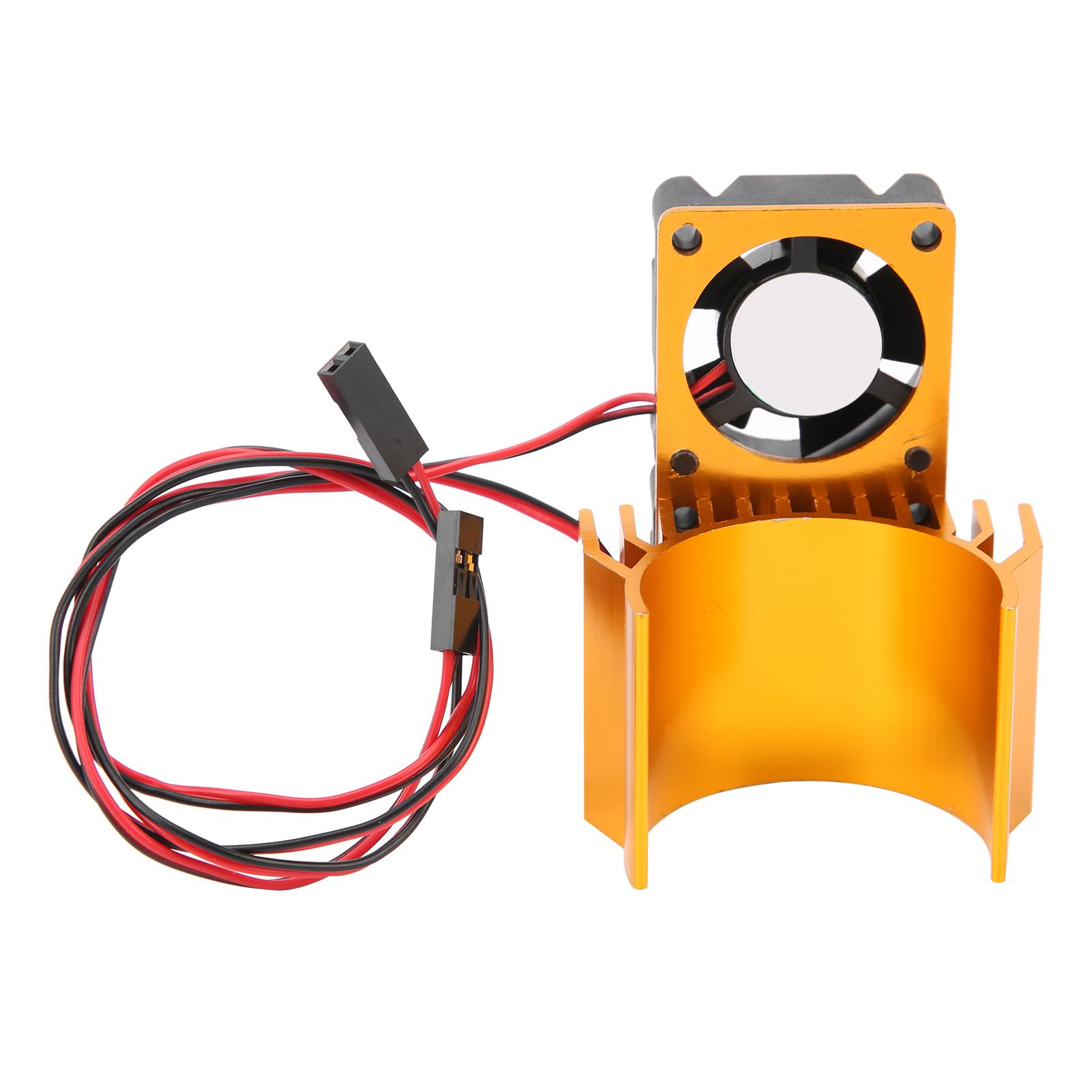 

1/10 RC Car Motor Double Cooling Fan with Heatsink for Brushed/Brushless Motor Gold