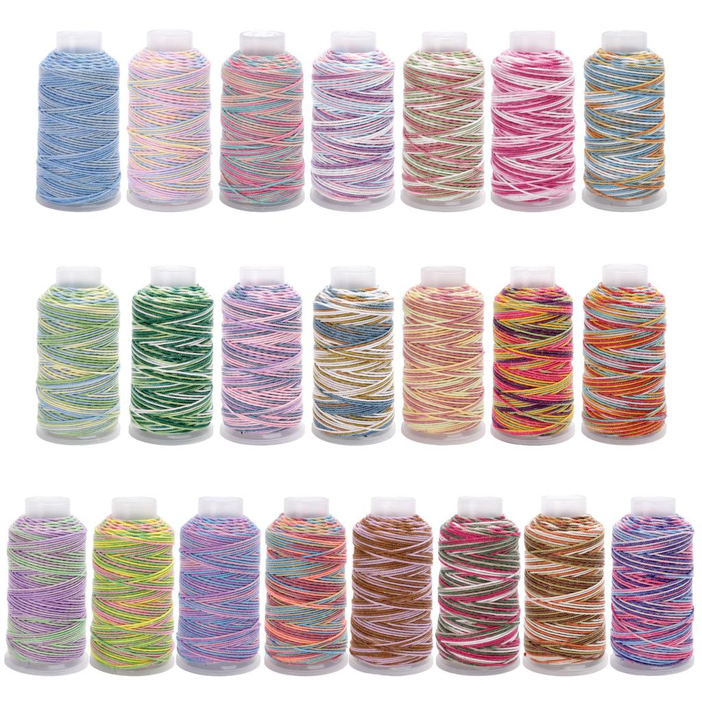 80Meter Polyester Cotton Thread Starry Sky Segment Dyeing Cord Sewing String DIY Handmade Accessories