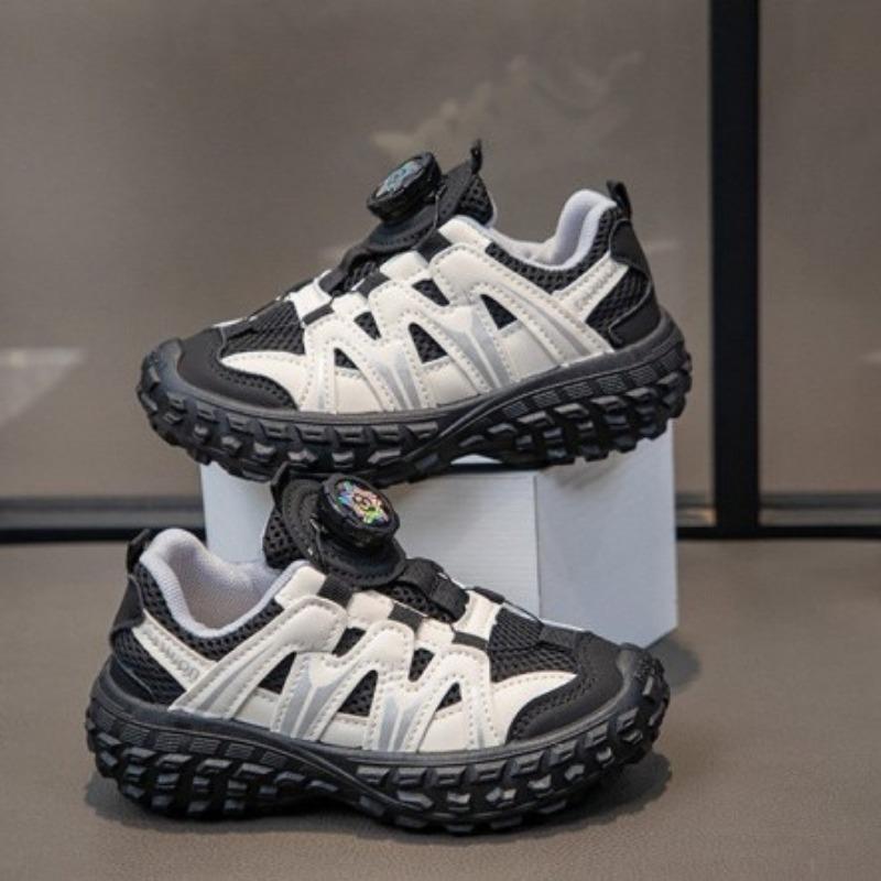 Kids Breathable Mesh Rotating Buckle Casual Running Sneakers For Unisex Boys And Girls