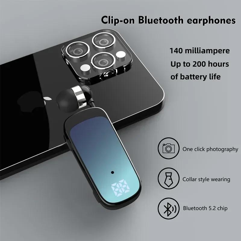 Lavalier Business Bluetooth 5.2 Headphone Call/Music 20H Noice Cancelling Wireless Earphone Vibrate Remind Headset Sport Earbuds