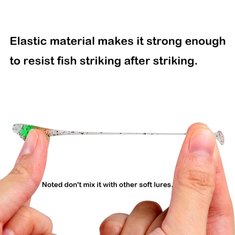 25Pcs Paddle Tail Swimbaits Artificial Worm Baits T Tail Swim Baits for Freshwater Saltwater Soft Fishing Lures