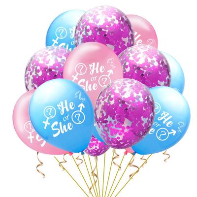 New He Or She Latex Balloon Set For Boys And Girls Gender Reveal Party Decoration 