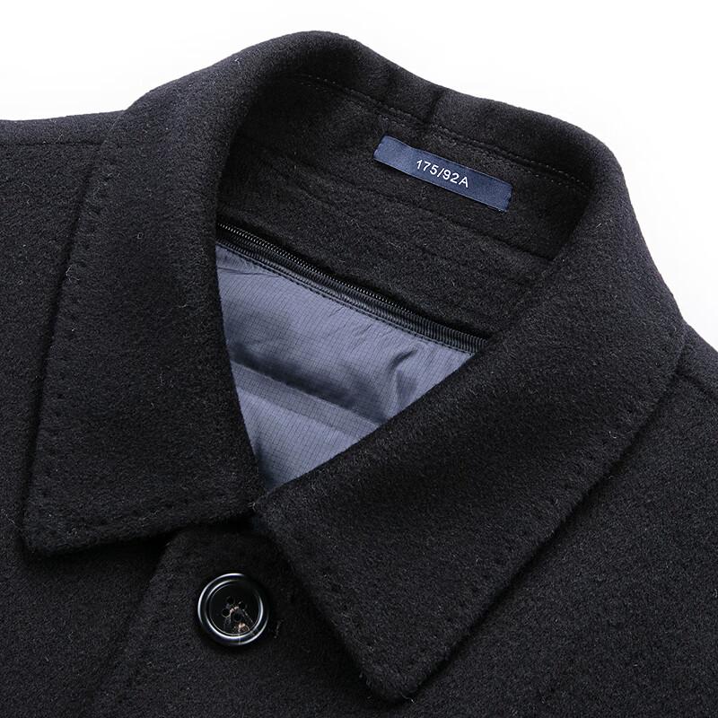 FAPAI Men's Long Business Wool Blend Overcoat