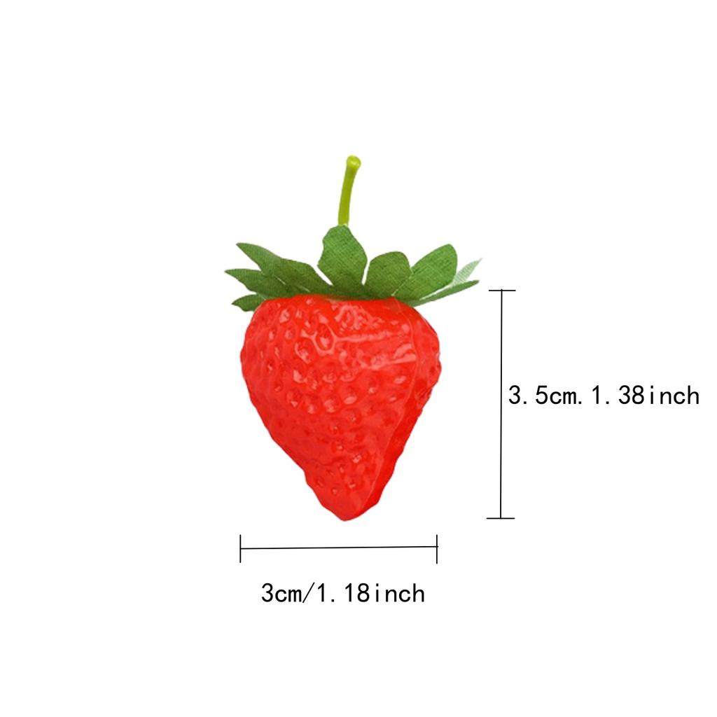 Strawberries - Red Plastic Fruit Decorations for Home, Kitchen, Parties, Photo Props - Versatile Year-Round Summer Decorations