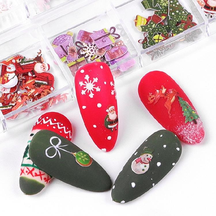 Celebrate Christmas Halloween Nail Sequins Wood Pulp Nail Art Flower for Butterf