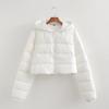 Casual Hooded Collar Cotton Coat Women Long Sleeve Thick Warm Short Padded Jacket Autumn Winter Female Street Overcoat Parkas