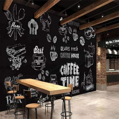 Coffee Wallpaper European Style Hand-Painted Coffee Shop Mural Restaurant Mural Cafe Hotel Cake Shop Wallpaper