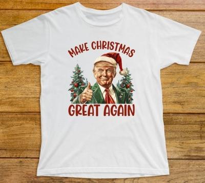 Rendez Noël Grand à Nouveau T-shirt T-shirt Drôle Cadeau Donald Trump MAGA Père Noël GT370
