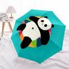 1PC Panda Rainbow Automatic Windproof Umbrella 8 Rib Portable Folding Black Iron Frame for Outdoor, Beach, Travel, Beach Umbrella,S26