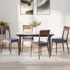 Seat Cushions 4 pcs. Fabric Denim Blue 40 x 40 x 3 cm