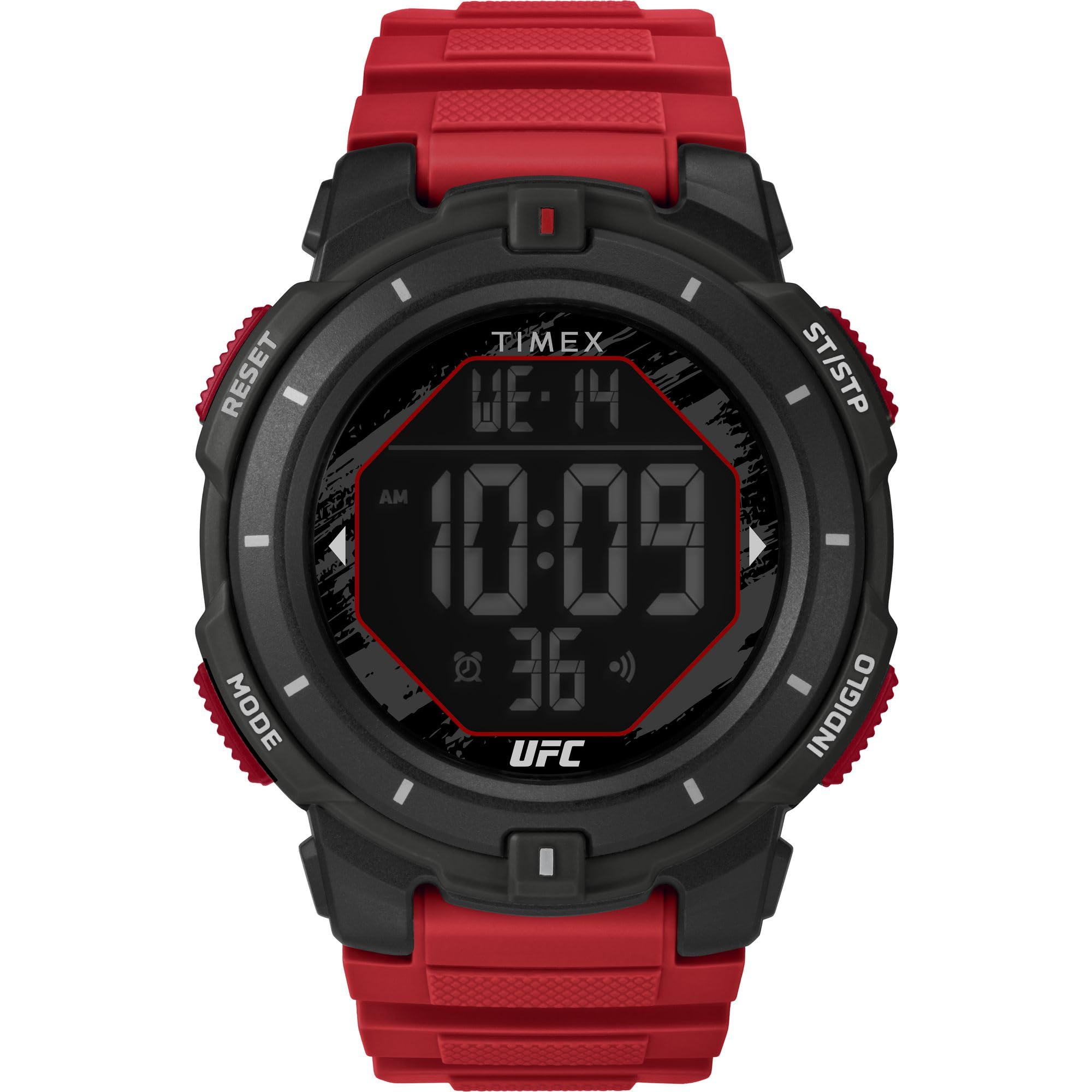 

[Timex] Часы UFC Rumble с цифровым циферблатом, водонепроницаемые, 10 АТМ, акриловые, 48,5 мм, TW5M59800, мужские, красные [Товар]