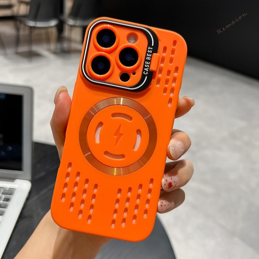 

Cool Stand Magnetic Phone Case for iPhone 14 15 16 Plus 11 12 13 16 Pro Max Magsafe Silicone Wireless Charging Shockproof Cover For iPhone 16Plus