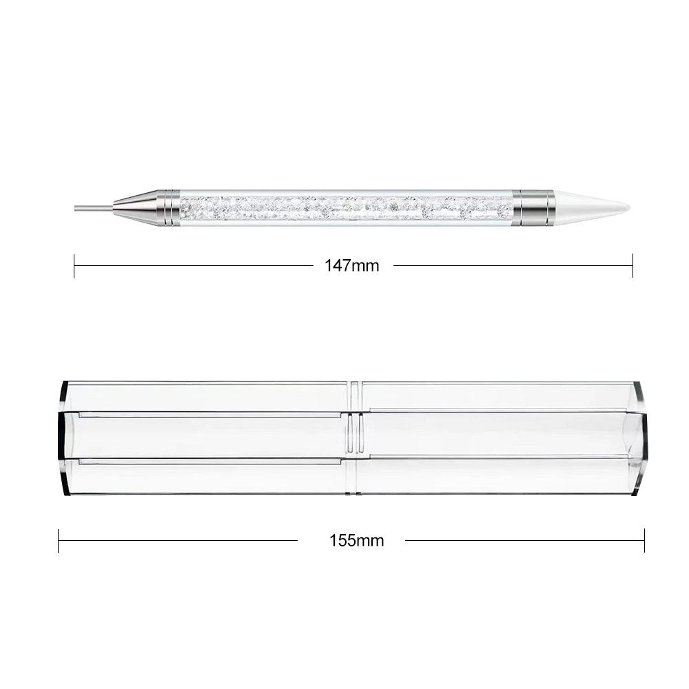 Double-ended Nail Art Rhinestone & Dotting Pen: Acrylic Wax, Adhesive, Drill Suction Pen for Nail Art.