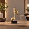 Musical Note Ornament with Ebony Base Elegant Freestanding Tabletop Decor Set