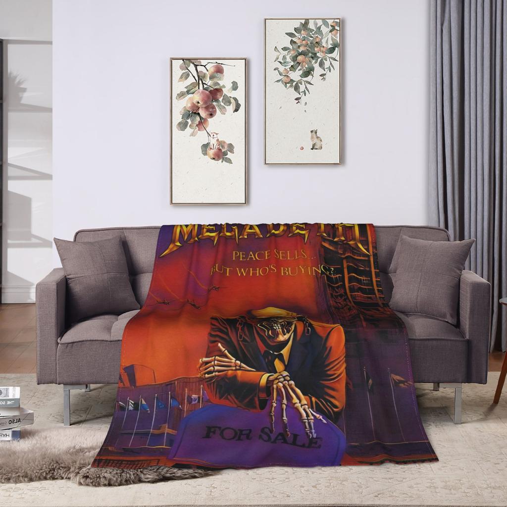 M-Megadethed Band  Warm Blanket  Decorative Plush Throw Blanket Fashion Home Decor Flannel Bedspread Sofa Bed Cover