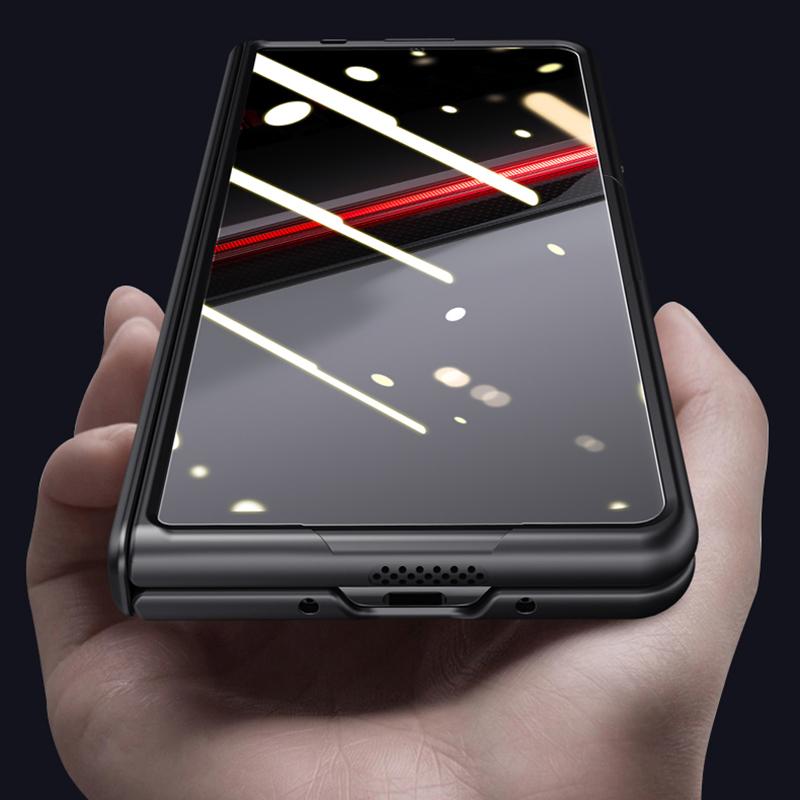 Für Honor Magic V2 RSR Porsche Design Hülle Lederbeschichtetes PC Magnetischer Ständer Handyhülle mit Blickschutzfolie