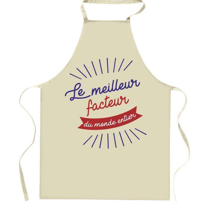 Planetee Tablier de cuisine facteur Meilleur du Monde entier | Cadeau Original Humour pour Cuisinier Vêtement Blouse de protection
