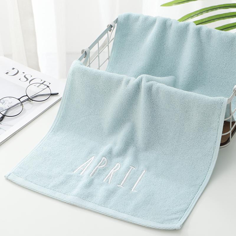 Embriodered Letters Face Towel Pure Cotton Soft Rectangle Towels Good Absorption Simple Creative Kids Adults for Home Bathroom