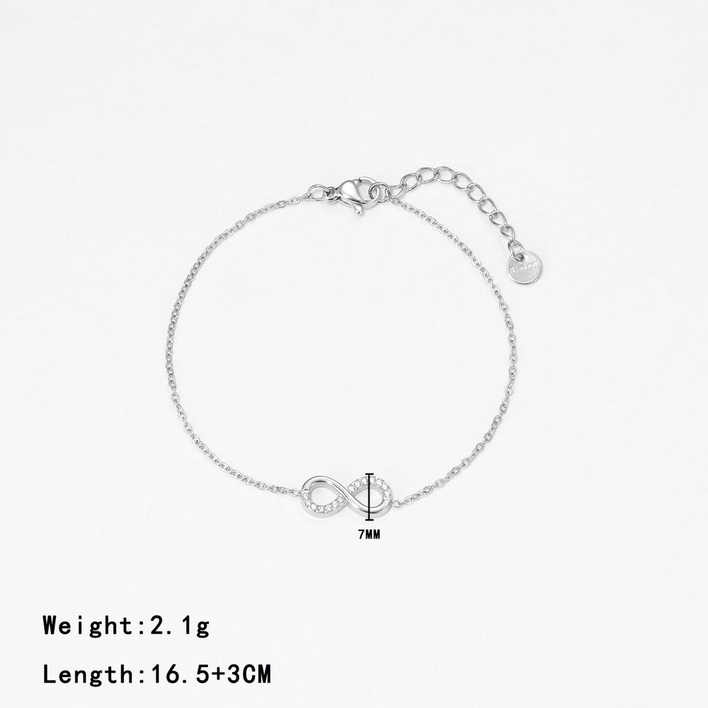 Fashion Creative Number 8 Simple Bracelet Cross-border New Product Exquisite and Versatile High-end Design Hand Jewelry Women
